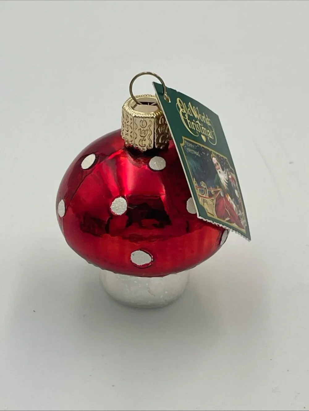 Old‎ World Christmas Red Lucky Mushroom Glass Ornament Decoration